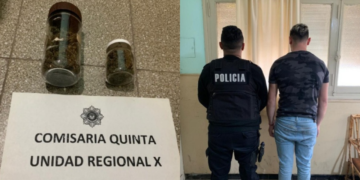 Un hombre de Correa fue detenido con dos frascos con marihuana