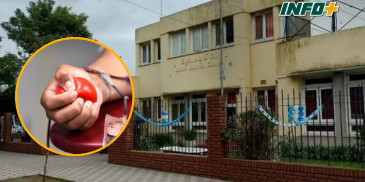 Jornada de donación de sangre en Timbúes organizada por alumnos de la escuela 217