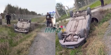 Volcó un auto en Timbúes: su conductor resultó herido