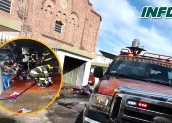 Bomberos sofocaron un incendio en la Parroquia de Totoras