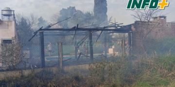Timbúes: hacían un asado y una chispa incendió el quincho del vecino