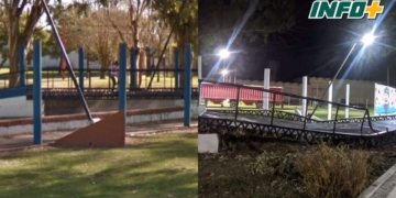 Totoras: podaban un árbol, cayó una gran rama y destrozaron un puente