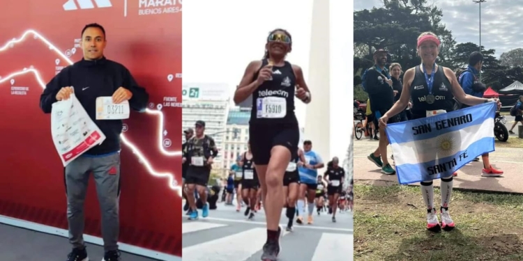 Tres sangenarinos completaron los 42 km de la Maratón de Buenos Aires