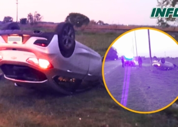 Un joven de Oliveros volcó con su auto cuando regresaba desde Maciel