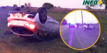 Un joven de Oliveros volcó con su auto cuando regresaba desde Maciel
