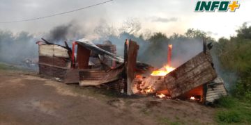 Incendio y pérdidas totales en una precaria vivienda en Gaboto
