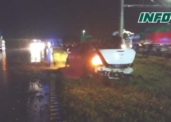 Un auto chocó sobre autopista en Arocena y un bebé sufrió heridas graves