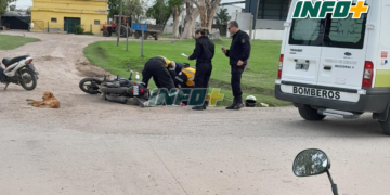 Fuerte choque entre motos en San Genaro con dos vecinos heridos