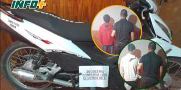 Detuvieron a dos jóvenes de Oliveros por el robo de una moto