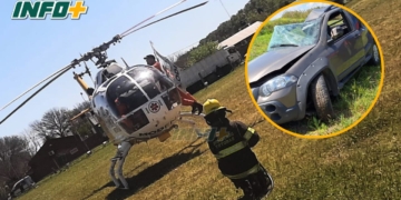 Choque en Totoras: murió el conductor trasladado en helicóptero
