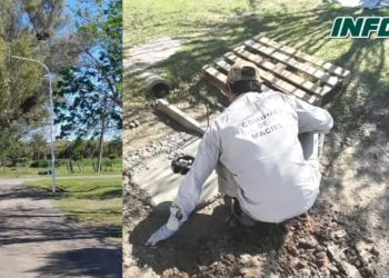 La Comuna de Maciel realiza obras de iluminación en el barrio San Cayetano