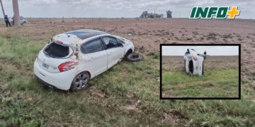 Un auto volcó en Ruta 80 entre Arocena y Gálvez y un hombre resultó herido