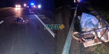 Un joven se durmió manejando una moto e impactó contra otra en Ruta 11