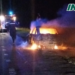 Un auto se incendió sobre autopista en Arocena con pérdidas totales