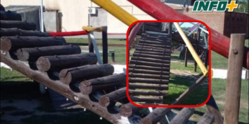 Oliveros: cedió la baranda de un juego y un nene sufrió una grave fractura