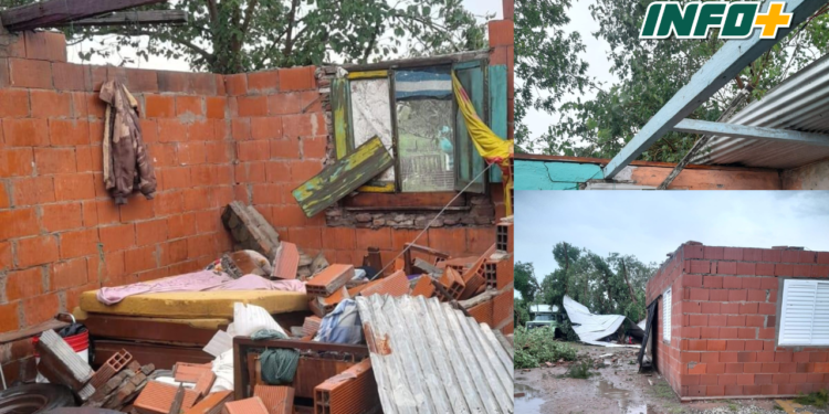 Larguia: temporal voló varios techos y una mujer sufrió la amputación de un dedo