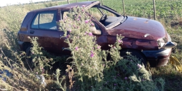 Un hombre despistó con su auto entre Maciel y Monje sobre Ruta 11