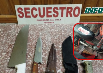 Robaron cuchillas y una moto de un comercio en Totoras