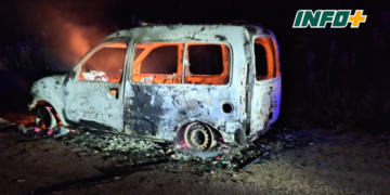 Un utilitario ardió en llamas en un campo entre San Genaro y Centeno