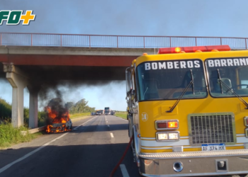 Barrancas: una mujer logró escapar a tiempo del incendio de su auto
