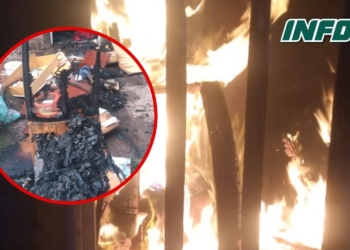 La policía rescató a dos niños en medio de un incendio en Pueblo Andino