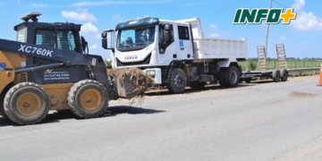 Vialidad continúa con los trabajos sobre Ruta 11 en Timbúes 