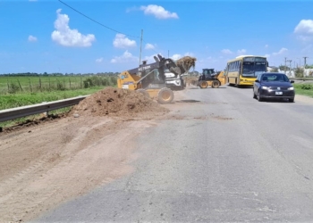 Continúan los trabajos sobre Ruta 11 en Timbúes y Villa La Ribera
