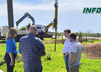 Gaboto: comenzó la construcción del muelle flotante para la extracción de agua