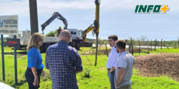 Gaboto: comenzó la construcción del muelle flotante para la extracción de agua