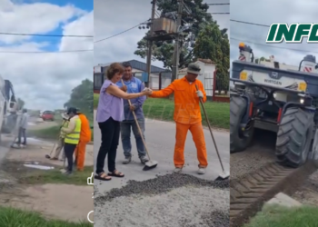 Comenzó la reparación de la Ruta 91 en el ejido urbano de Totoras 