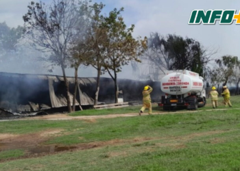 Incendio en un galpón de pollos a la vera de la Ruta Nacional 11