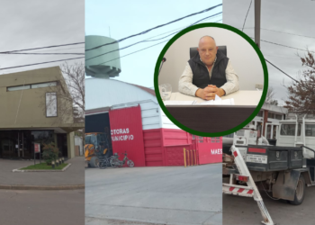 Pascual gestiona en Totoras: iluminación, parque automotor y registro de artistas