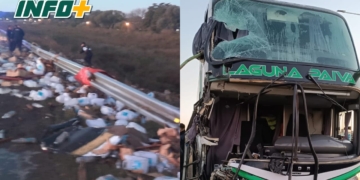 Fuerte impacto con heridos en autopista: un micro y un camión involucrados