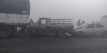 Choque múltiple por alcance sobre Ruta 80, en Gálvez