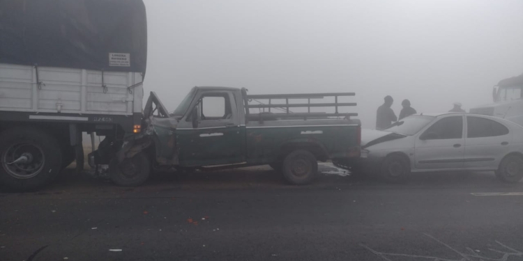 Choque múltiple por alcance sobre Ruta 80, en Gálvez