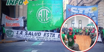 Trabajadores de la Colonia de Oliveros se manifestaron en Rosario contra los despidos