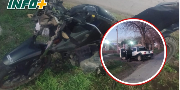 Monje: fuerte accidente en Ruta 65 con un motociclista herido