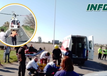 Choque entre Aldao y Pto San Martin: trasladaron a un hombre grave en helicóptero