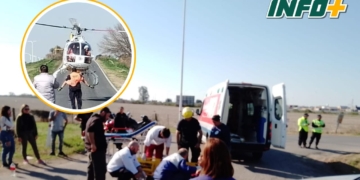 Choque entre Aldao y Pto San Martin: trasladaron a un hombre grave en helicóptero