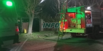 Incendio en una vivienda en Andino: una mujer asistida por inhalar humo