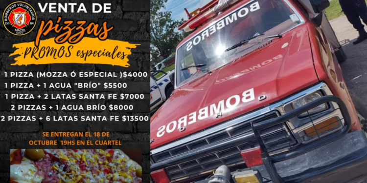 Bomberos Maciel lanzaron una venta de pizzas para costear diversos gastos