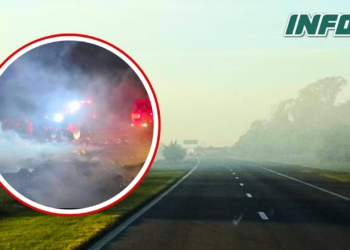Monje: desde hace 4 días arde el basural y complica la autopista