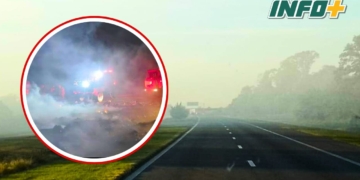 Monje: desde hace 4 días arde el basural y complica la autopista