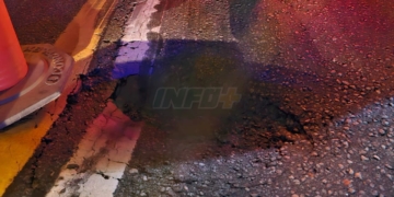 Socavón en Ruta 34: desvían a todos los camiones Totoras y en la AO12