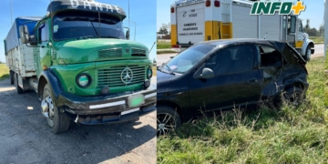 San Genaro: un auto y un camión impactaron en el cruce de rutas 34 y 65