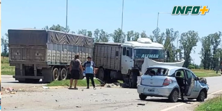 San Genaro: fuerte choque entre un auto y un camión en rutas 34 y 65