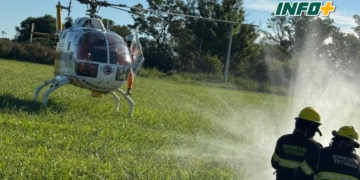 Totoras: un joven debió ser trasladado en helicóptero tras un grave accidente