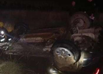 Despiste y vuelco durante la madrugada sobre Ruta 34