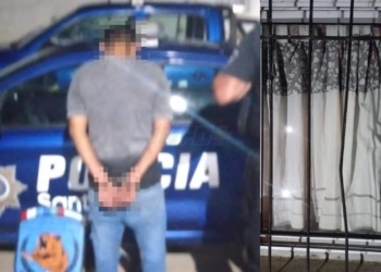 Sorprendieron a un hombre robando un televisor en una vivienda