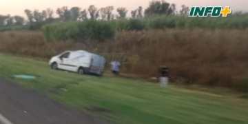 Un utilitario volcó en autopista y de milagro no hubo heridos